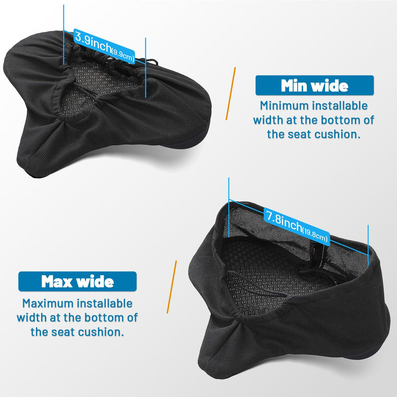 [Australia - AusPower] - Wide Bike Seat Cover – 13.5” x 10.5” Gel Padded Bicycle Cushion for YLG Saddle – Anti-Slip, Medium Firm Support for Indoor & Outdoor Riding 