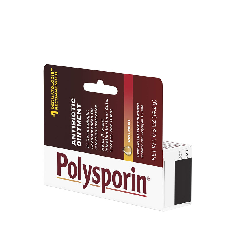 [Australia - AusPower] - Polysporin First Aid Topical Antibiotic Skin Ointment with Bacitracin Zinc & Polymyxin B Sulfate, for Infection Protection & Wound Care, Neomycin-Free, Travel Size, 0.5 oz 