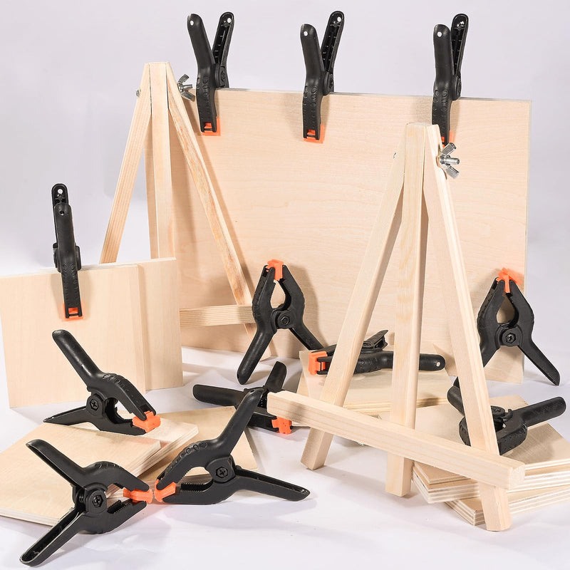 [Australia - AusPower] - Spring Clamps 12 Packs, Spring Clips 3.5 inch Spring Clamp for Crafts and Professional Backdrop Clips, Plastic Clamps Clips for Backdrop Stand, Heavy Duty Clamps for Woodworking Rondauno 