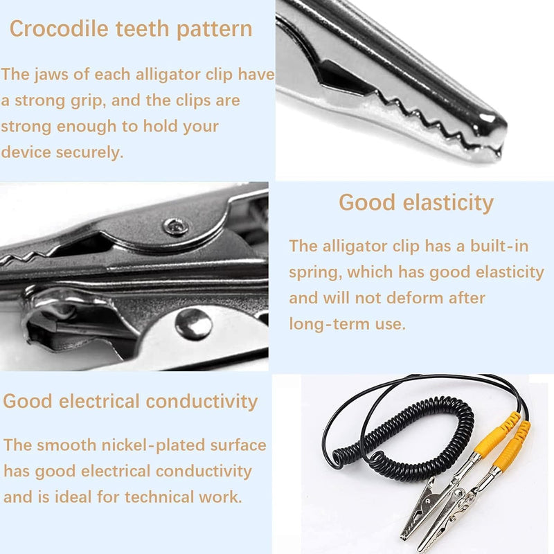 [Australia - AusPower] - Pack of 50 Alligator Clips 10A Alligator Clips Antistatic Accessories for Laboratory and Electrical Test Work 50 Items 
