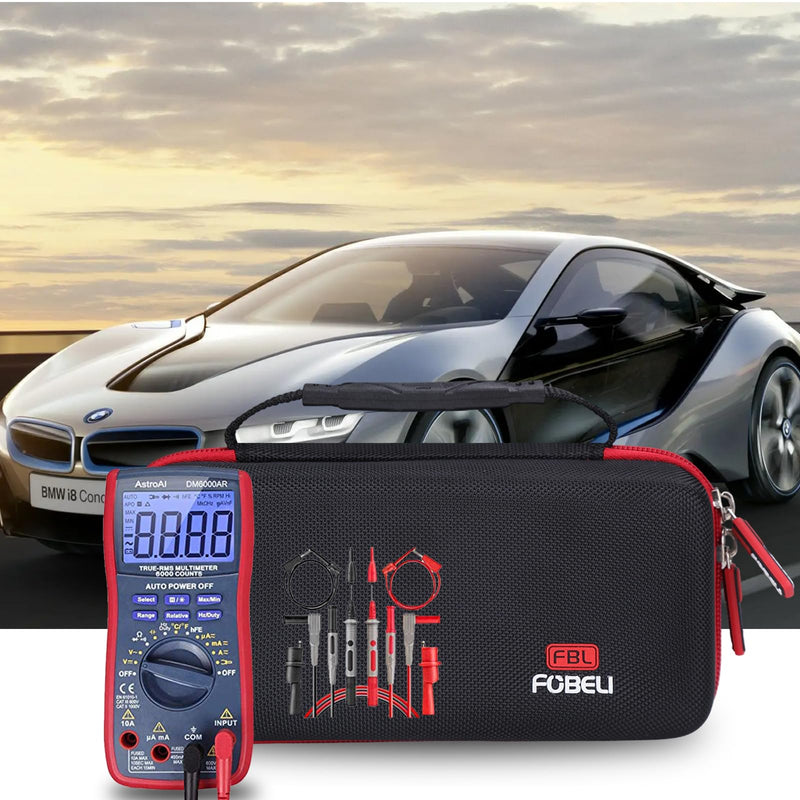 [Australia - AusPower] - FBLFOBELI Storage Carrying Case Compatible with AstroAI Digital Multimeter Analyzer TRMS 6000 Counts Volt Meter Ohmmeter Auto-Ranging Tester (Case Only) (Black) Black 