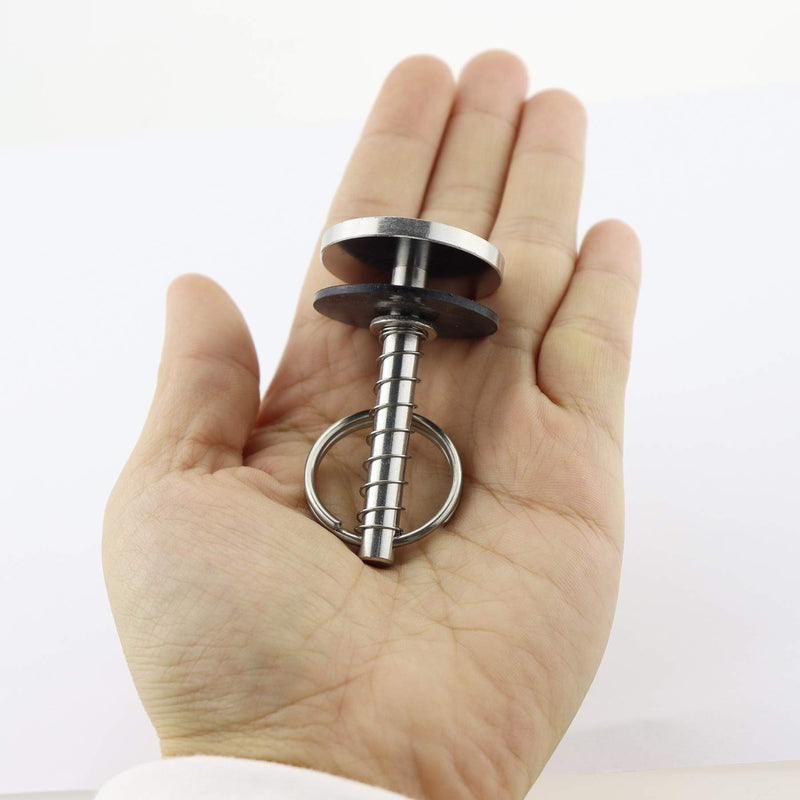NRC&XRC Stainless-Steel 316 Hatch Cover Pull Handle with Spring Hidden Pin Button for Fishing Boat Yacht Dia.:1/3in(8MM),Total Length:2-1/8IN(54.4MM) 2PCS