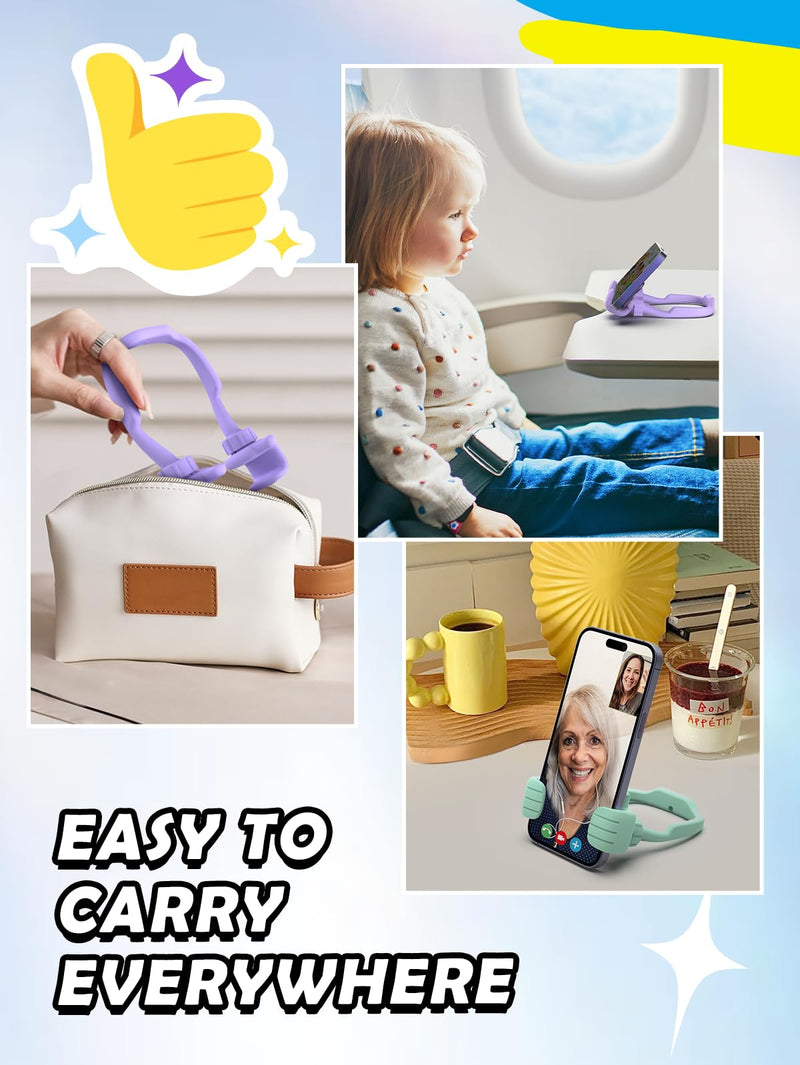 [Australia - AusPower] - Cell Phone Stand Thumbs Up Lazy Phone Stand - 2 Pack Phone Holder 2024 College Graduation Gifts for Her Him Cellphone iPhone Stand for Desk Birthday Gifts for Teens Girls Boys Adults Women Men Wife Purple & Green 