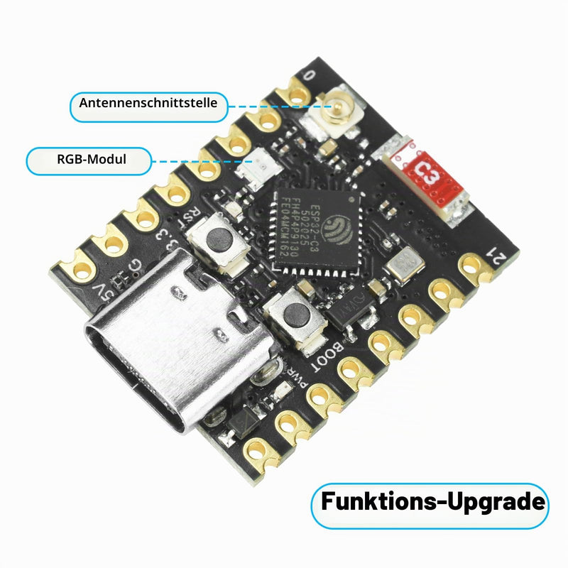 Heemol Pack of 2 for ESP32-C3 Mini Development Board with External Antenna Interface WiFi/Bluetooth 5.0 ESP32 Mini Type-C Module, ESP32-C3FN4 Chip for IoT Arduin0 Wearables & Smart Home Upgrade (ESP32 C3 Mini)