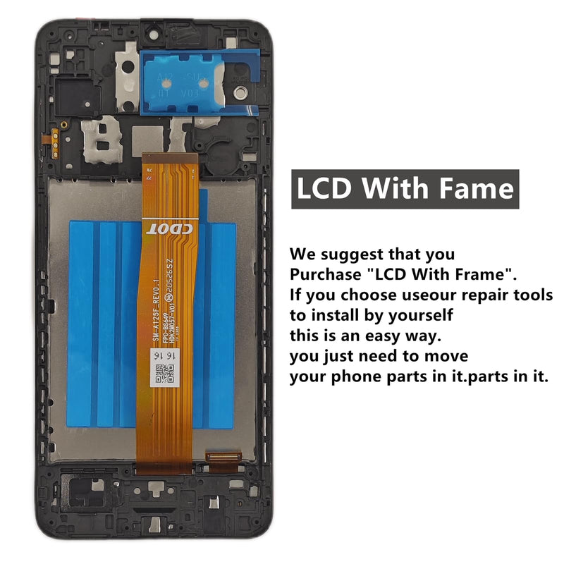 [Australia - AusPower] - for Samsung Galaxy A12 Screen Replacement with Frame for Samsung a12 a125u Screen Replacement A12 Nacho A127 s127dl a125a a125w LCD Display digitizer Touch Screen Assembly with Repair Tools 6.5 inch 