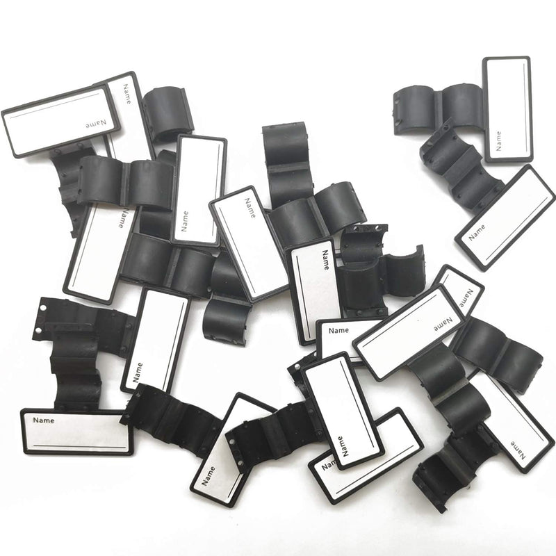 [Australia - AusPower] - TIHOOD 20PCS Plastic Two Sided Name ID Identification Tag Clip for Stethoscope Tube Replacement 