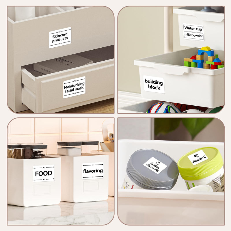 3 Rolls Labels for NIIMBOT B1 B21 B3S K3 Label Maker, 2'' x 3.15'' (50x80mm) Printer Labels, Food Labels for Jars, Personalized Editable Labels for Home/School/Office 50x80-3rolls-white