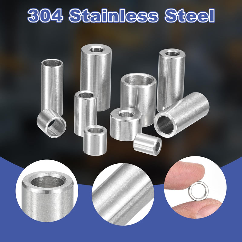 [Australia - AusPower] - uxcell 8Pcs 304 Stainless Steel Spacer 5/8" OD x 1/2" ID x 1/2" Length(16x12x13mm) Screw Standoff Bushing Plain Finish Unthreaded Round Metal Spacer for M3 Screws Bolts and Rods, Silver 16x12x13mm 