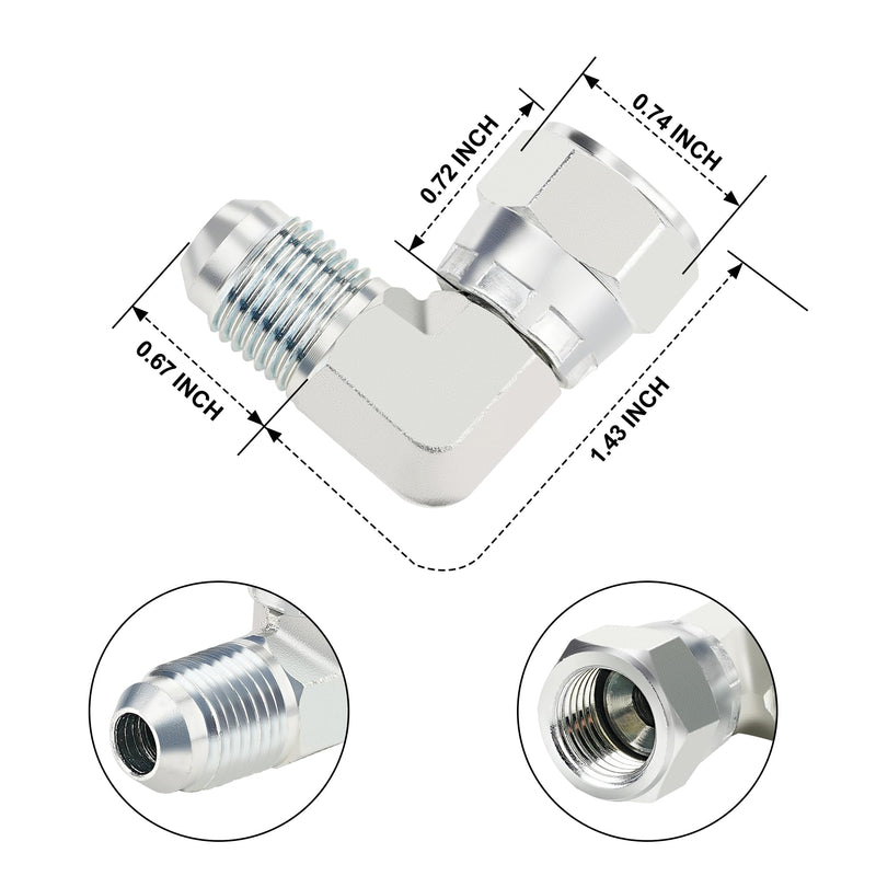 [Australia - AusPower] - 3/8’’ hydraulic fittings 90 degree, 3/8" Male JIC x 3/8" Female JIC Swivel, 5PCS 