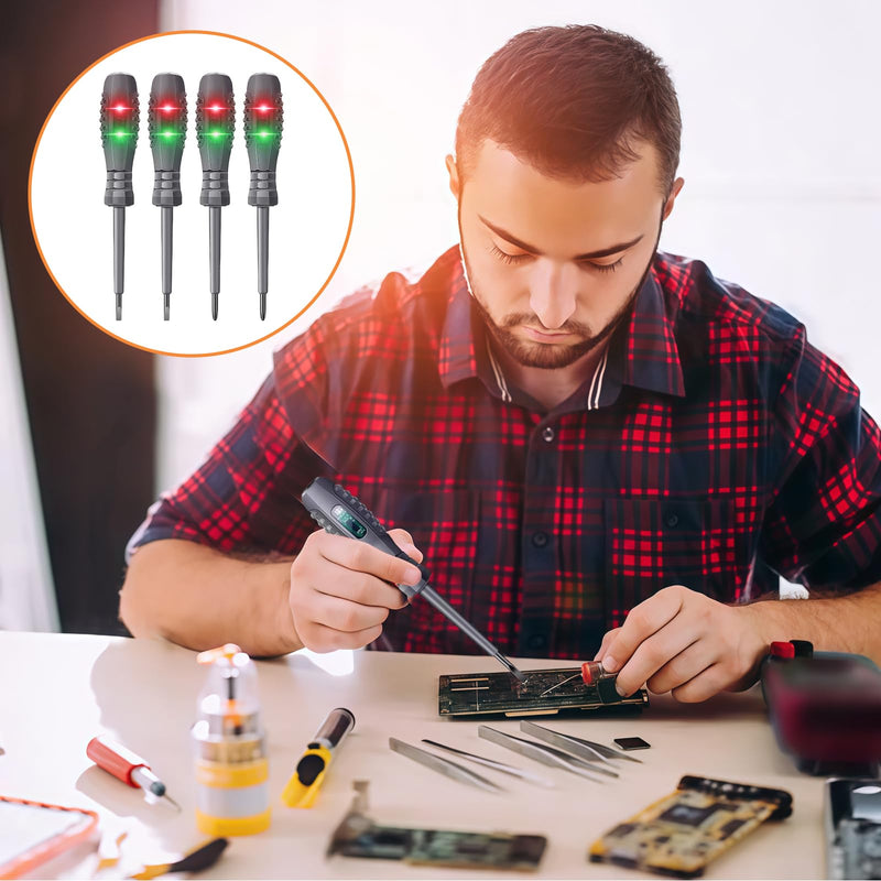 Phase Tester Screwdriver Voltage Tester Screwdriver Pack of 8 | 2-in-1 power tester with strong torque and magnet, chamfer tester, power screwdriver, for detecting DC circuits