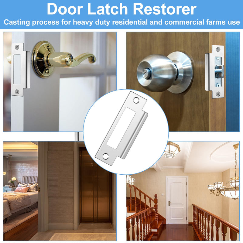 6Pcs 4-7/8" Zinc Plated Strike Plate Universal Door Strike Plate Replacement Lock Strike Plate T Strike Deadbolt Strike Plate Door Backplate Iron with Brushed Zinc Finish for Use(Large Hole) 6PCS