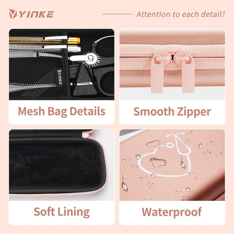 [Australia - AusPower] - Yinke Stethoscope Case for 3M Littmann Classic III, Lightweight II S.E, MDF Acoustica Deluxe, Cardiology IV Stethoscopes -Extra Room for Medical Scissors Reflex Hammer Penlight (Rose Gold-PU Leather) Rose Gold-PU Leather 