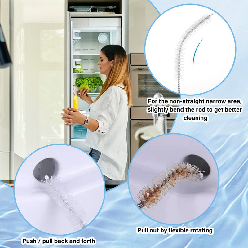 [Australia - AusPower] - Gjinxi Pack of 4 Hose Brush, 100 cm, Extra Long Cleaning Brush, Nylon Milk Tube Brush, Thin Bottle Brush, Tube Brush for Straw Pipe, Hose, Bottles, Fridge Drain Straw Brush White 39.37 inch/100 cm 