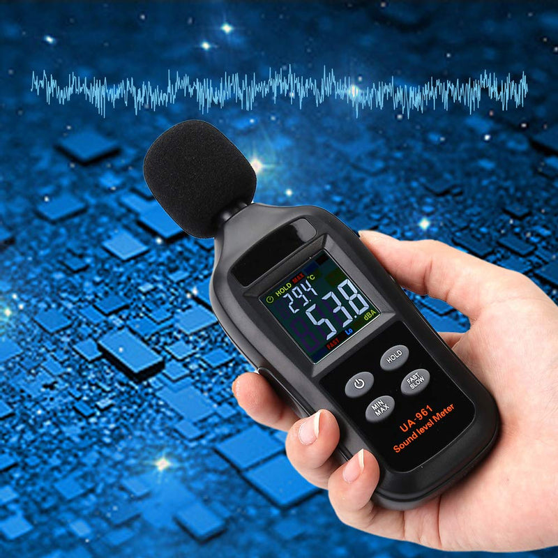 [Australia - AusPower] - Oumefar Sound Meter Digital LCD Screen Decibel Meter Detector Handheld with Measuring Level Range 35dB to 135dB Portable Sound Level Meter for Frequency Analyzer 