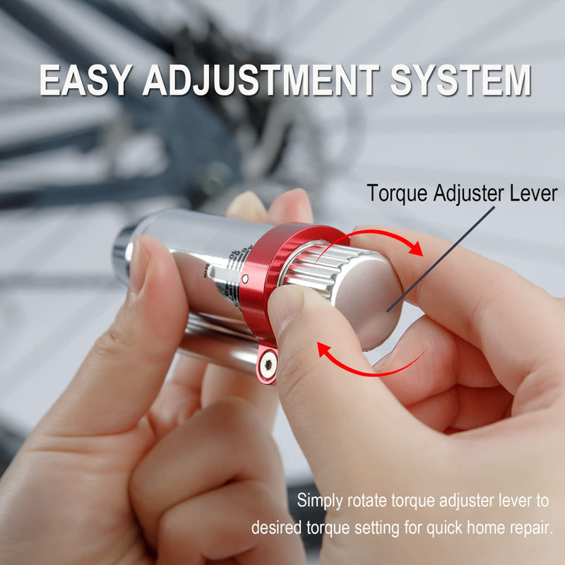 GEWAGE Adjustable Torque Wrench, Aluminum Alloy, 3-10 Nm Range, T-Shape Handle, Includes Allen Wrenches and Screwdrivers