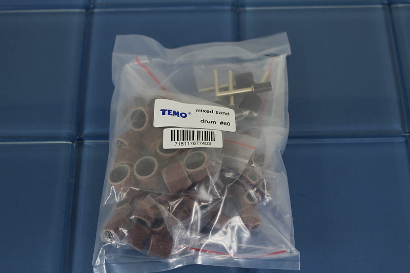 [Australia - AusPower] - TMAX 51 pc Mixed Size 1/4 Inch 3/8 Inch 1/2 Inch Sand Drum 60 Grit Coarse with 1/8 Inch Mandrels for Dremel Rotary Tools mixed #60 