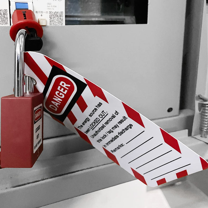SAFBY Lockout Tagout Tags, 5.7"x2.9", OSHA Compliant, Loto Lock Out Tag Out 100 Pack (100 pcs) 100 pcs