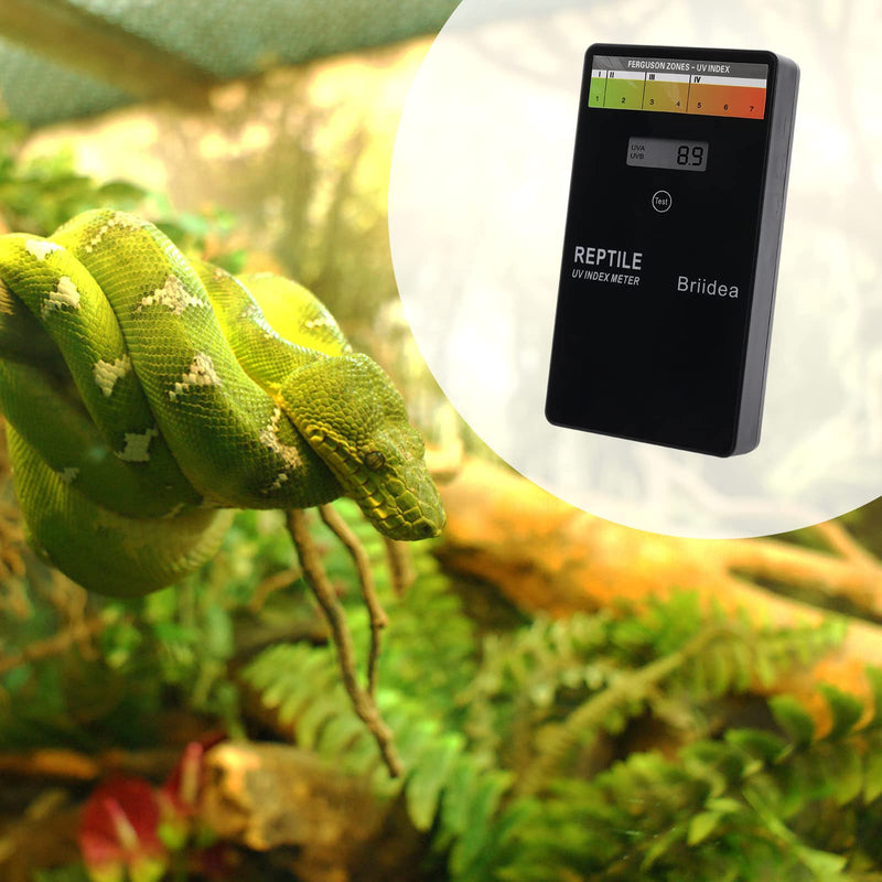 [Australia - AusPower] - Reptile U/V Meter, Briidea U/V/B Index Meter, Measures 280-400nm with Range from 0-199.9 U/V Index, Make Sure Your Reptile & Amphibian Gets the Right Amount of U/V Light 