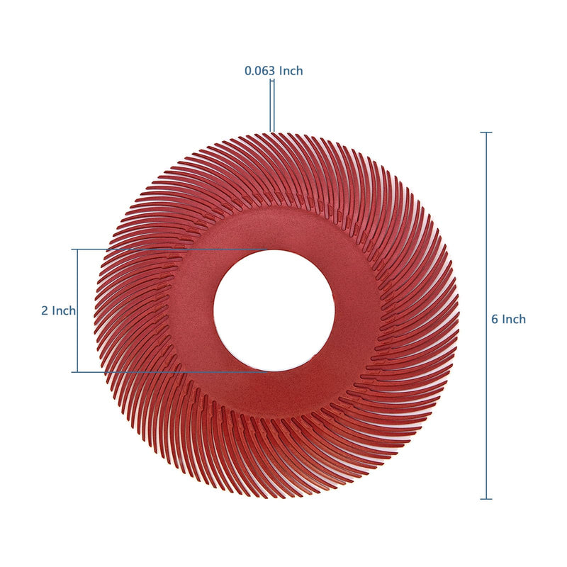 [Australia - AusPower] - Radial Bristle Brush, 6 in x 1/2 in x 1 in, 220#, 10 Piece with Adapte 6" WIth 220# RED 1SET 
