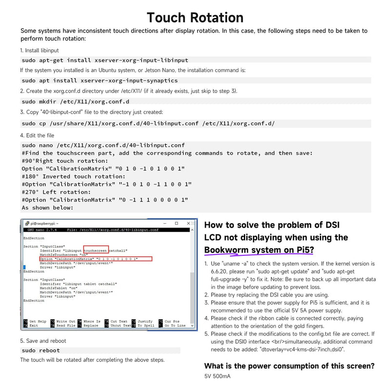 [Australia - AusPower] - LUCKFOX DSI Capacitive 7 Inch Touch Screen with Case Support 3D Printing for Raspberry Pi Screen 800 x 480 Pixels 170° Wide Viewing Angle for Raspberry Pi Display IPS Screen for Core3566, VisionFive2 