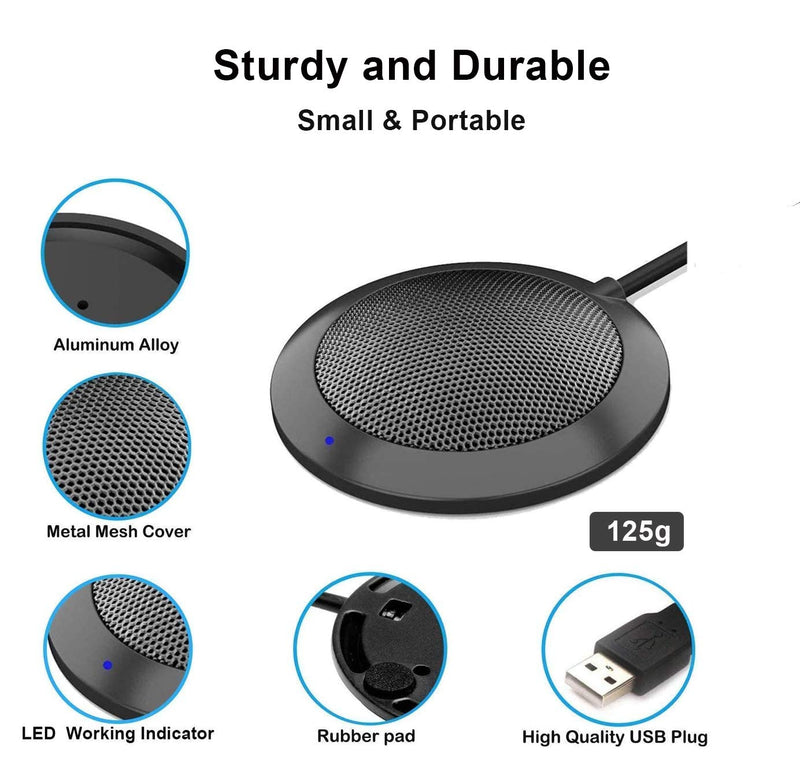 [Australia - AusPower] - Conference USB Microphone, Computer Desktop Mic with LED Indicator, TKGOU Plug & Play Omnidirectional Condenser PC Laptop Mics for Online Meeting/Class,Skype,Recording,Chatting,Zoom,(Windows/Mac OS X) DM2 