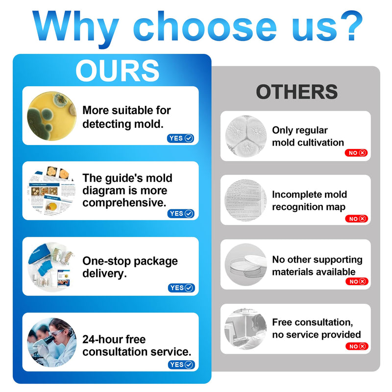 [Australia - AusPower] - Mold Test Kit for Home,6 Simple Detection Tests,DIY Indoor Air Quality, Surface & HVAC Analysis,Includes Detailed Identification & Health Risk Guide 