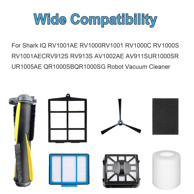 [Australia - AusPower] - Accessories Kit for Shark IQ R101AE (RV1001AE) IQ R101 (RV1001) AV911S EZ AV1010AE IQ Robot Vacuum Cleaner Replacement Parts Pack of Main Brush, Filters, Side Brushes 