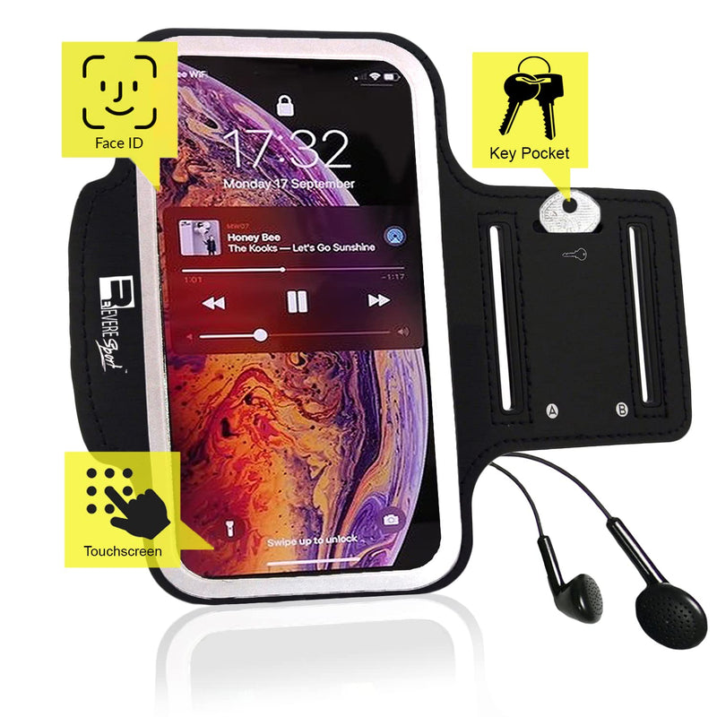 [Australia - AusPower] - RevereSport iPhone 15/14/13/12 Running Armband. Phone Arm Holder for Sports, Gym Workouts and Exercise 6.1" Screen 