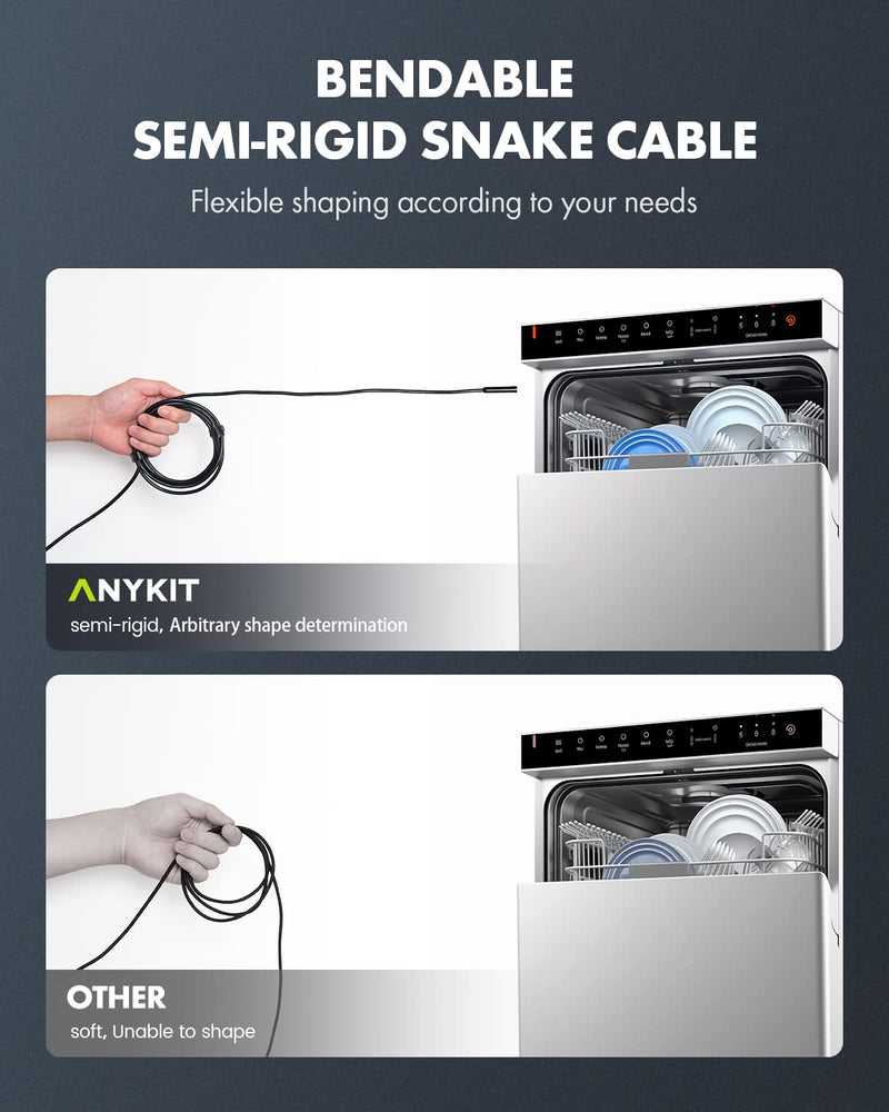 [Australia - AusPower] - Anykit USB Endoscope Camera with 8 Adjustable LED Lights, Semi-Rigid Broscope Snake Camera, IP67 Waterproof Inspection Cam Compatible with iPhone and Android Devices (16.5 ft) 16.5FT 
