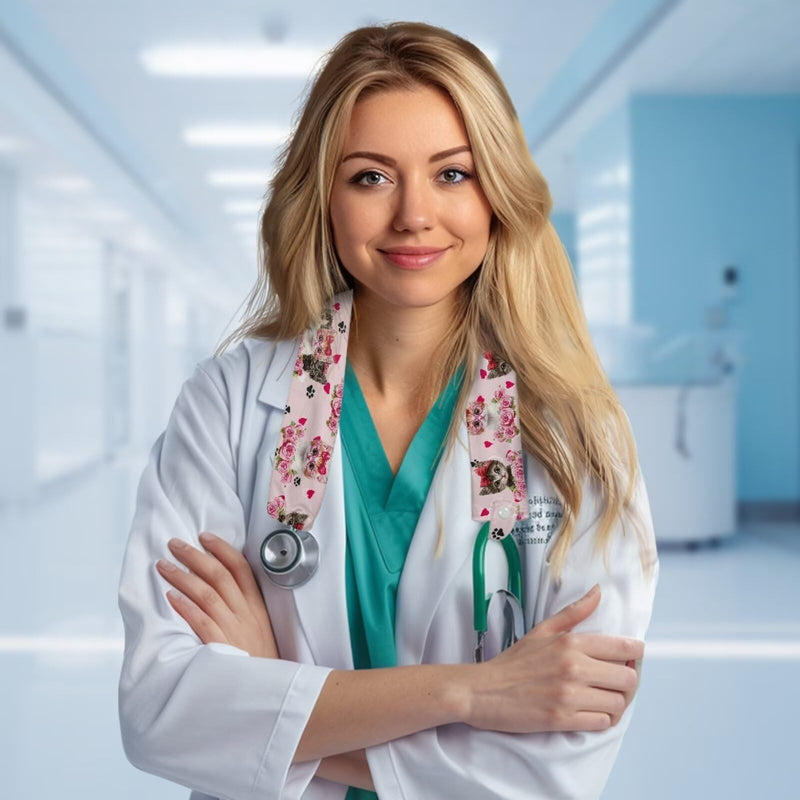 [Australia - AusPower] - Nurses Week Gifts Rose Stethoscope Cover Cat Print Stethoscope Accessories 2 Pack Stethoscope Cover Sleeve Stretchy Stethoscope Protective Cover for Nurses Doctors Mothers Day Gift for Mom Rose Cat 