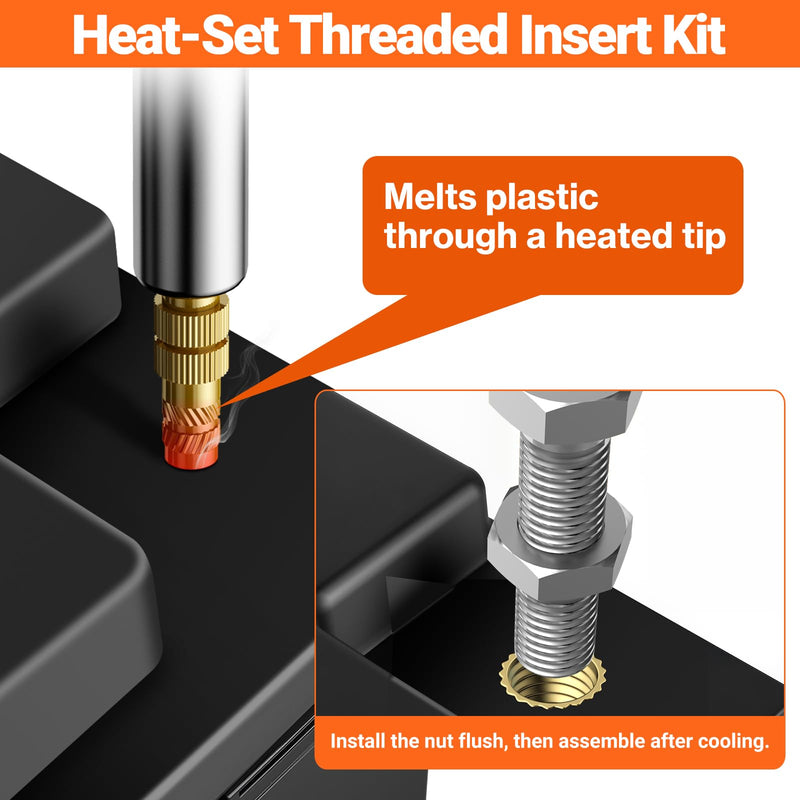 Preciva Threaded Inserts Soldering Tips Set with Screws Nuts Assortment Set M2 M3 M4 M5 M6