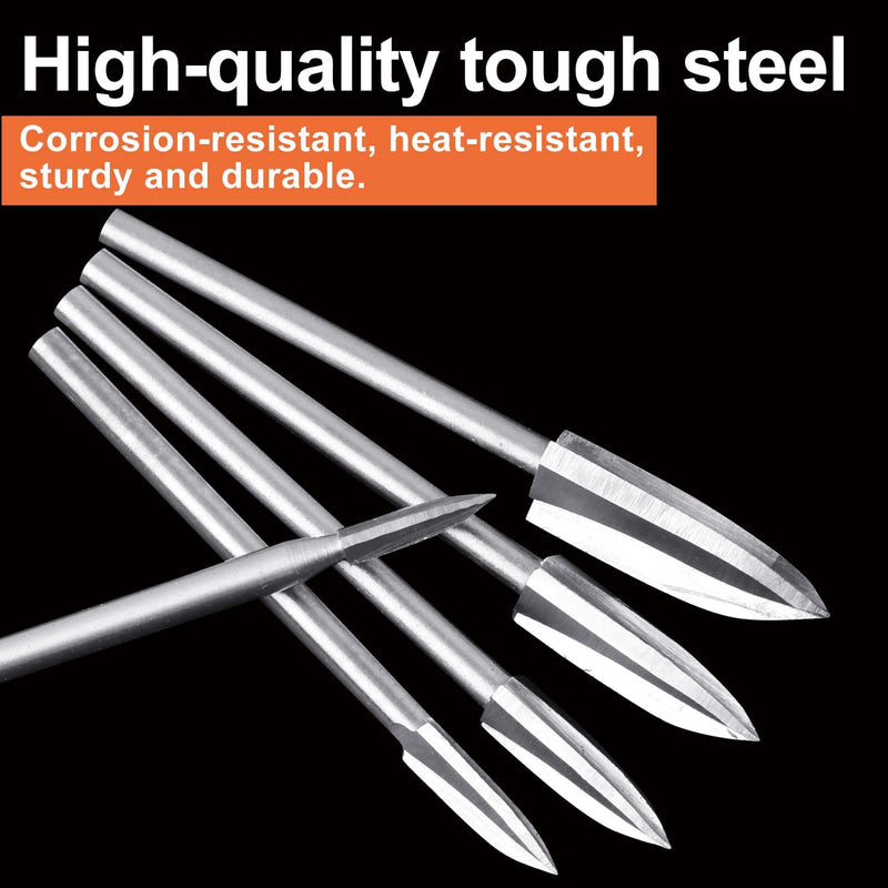 [Australia - AusPower] - 5pcs Wood Carving Tool, HSS Engraving Tool, Rotary Tools, 3 mm Shank, Wood Cutter Set for Precise Carving, Drilling and Creative DIY Projects in Various Sizes for Beginners and Professionals 