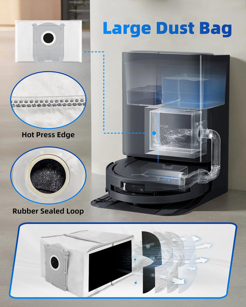 [Australia - AusPower] - T80 Omni Replacement Parts Compatible with ECOVACS DEEBOT T80 OMNI/Yeedi M14 Plus Robot Vacuum - 21 Pcs T80 Omni Accessories Kit:1 Main Brush, 3 Roller Mops, 4 Filters, 6 Dust Bags(No for T80S OMNI) T80 OMNI 21 PCS 