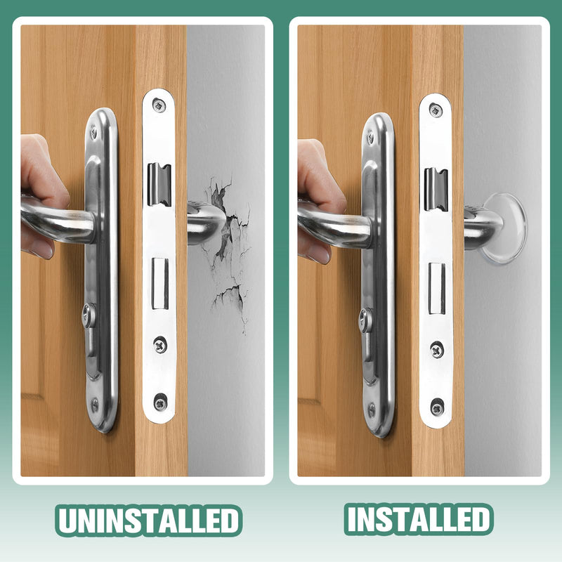 [Australia - AusPower] - Door Knob Wall Shield, 2" Clear Self Adhesive Round Soft Rubber Door Stopper Wall Protector, 6 PCS Reusable Solution for Stopping Wall Damage & Noise from Doors, Refrigerators (Round 2" 6 PCS, Clear) Round 2" 6 PCS 