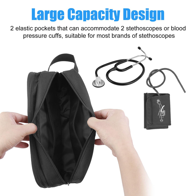 [Australia - AusPower] - Stethoscope Carrying Case Travel Stethoscope Bag Hold 2 Stethoscopes or BP Cuffs,Compatible with 3M Littmann/MDF/ADC,Medical Box with Extra Pocket for Nurse Accessories for Nurses Doctors 