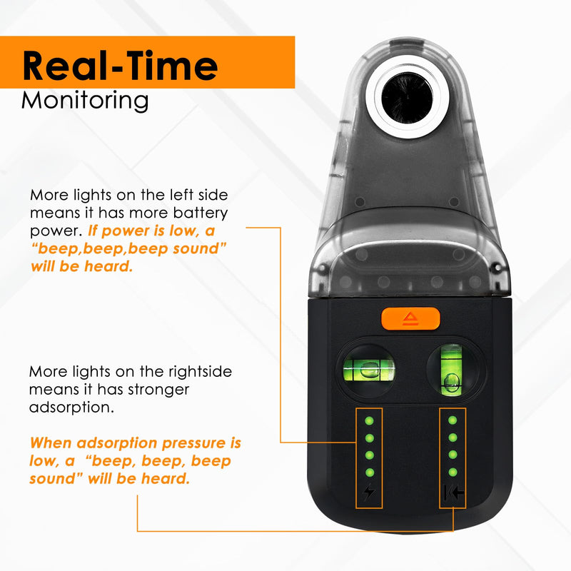 [Australia - AusPower] - Laser Leveler Tool 4-in-1 Wall Laser Level with Line Laser, Drill Dust Collector, Electronic Vacuum Suction Cup and Wall Bracket, Rechargeable Laser Level Tool for Picture Hanging, Home Renovations 