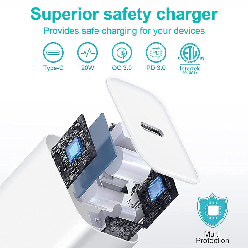 [Australia - AusPower] - iPad Fast Charger, 20W iPad Pro Charger with 10FT iPhone 15 Charging Cable for iPhone 15/15 Pro/15 Pro Max/15 Plus, iPad 10th, iPad Air 5/4th, iPad Mini 6th, iPad Pro 12.9/11 inch 2022/2021/2020/2018 