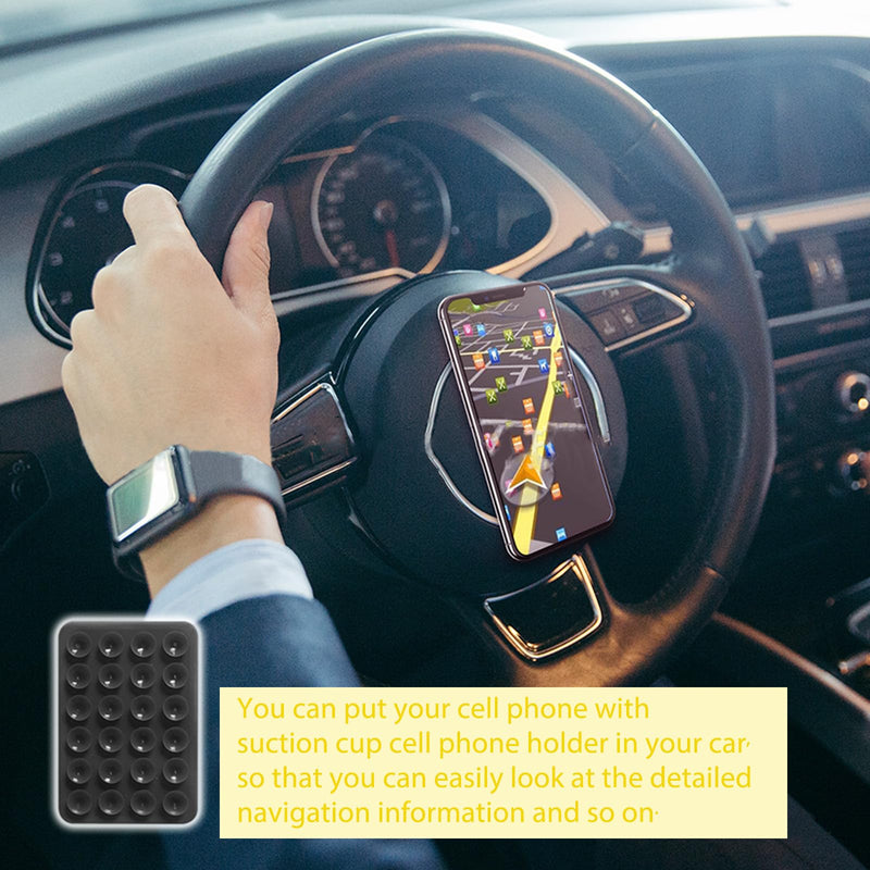 [Australia - AusPower] - Suction Phone Case Mount, Adhesive Phone Accessories for iPhone and Android, Freely Fixed to Mirrors and Flat Surfaces Hands-Free Phone Holder, Tiktok Video and Selfies (Black) Black1 