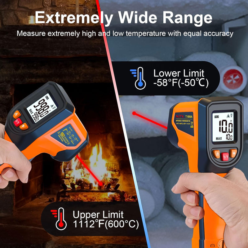 [Australia - AusPower] - Upgraded Digital Infrared Thermometer Gun -58°F~1112°F, Handheld Non Contact Heat Laser Temperature Gun, IR Thermometer Temp Gun with Adjustable Emissivity for Cooking/BBQ/Fridge/Engine(Not for Human) Classic 