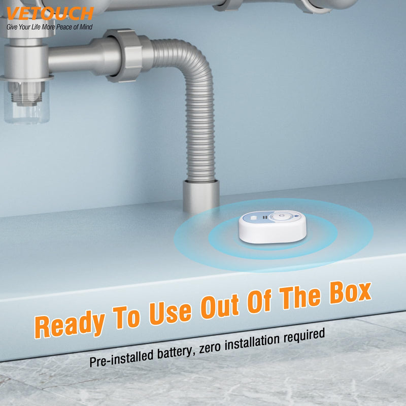 [Australia - AusPower] - Water Leak Detector with Loud Alarm, 100dB Siren & LED Flash, Water Sensor Alarm for Home, Basement, Sump Pump, Kitchen, Bathroom, RV, Water Heater, Indoor Outdoor 5-Pack 