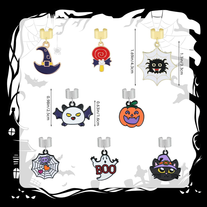[Australia - AusPower] - 8Pcs Stethoscope Charms Personalized Halloween Themed Stethoscope Accessories Gifts for Nurse Graduates Doctor Surgeons Veterinarians and Medical Assistant Halloween Theme 
