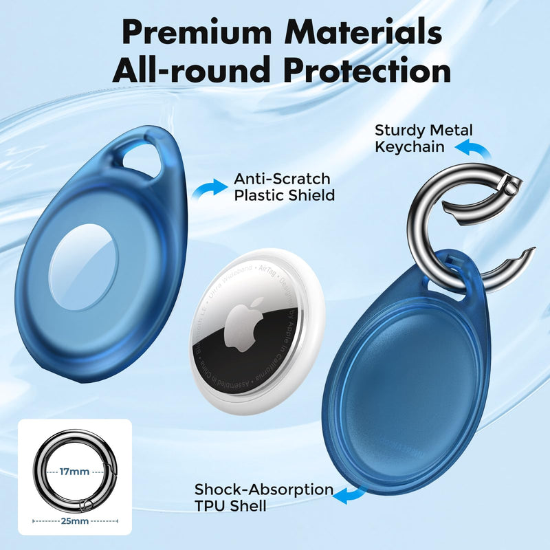 [Australia - AusPower] - UNBREAKcable AirTag Holder, [4-Pack] IPX8 Waterproof AirTag Keyring Cover Case for Apple AirTag, Full-Body Covered AirTag Holder for Pet Collar, Keys, Bags 