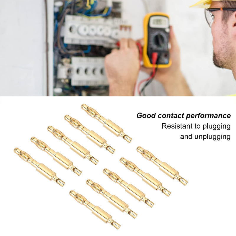 [Australia - AusPower] - Banana Plug 4mm Male Solder Type Gold Plated Connector 10pcs for DIY Electrical Testing 
