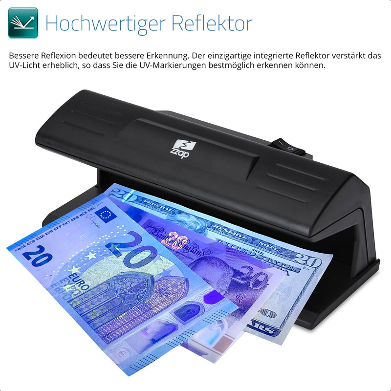 The ZZap D20 - Counterfeit Checker - UV Detection with a 9 Watt Long Life Bulb, Ideal for Checking Currency, Official Items and More