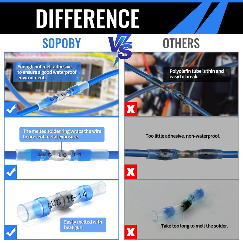 [Australia - AusPower] - 400PCS Solder Seal Wire Connectors, Sopoby Self Soldering Heat Shrink Butt Connector Solder Sleeve Waterproof Insulated Electrical Butt Splice Wire Terminals for Marine Automotive Boat Truck 