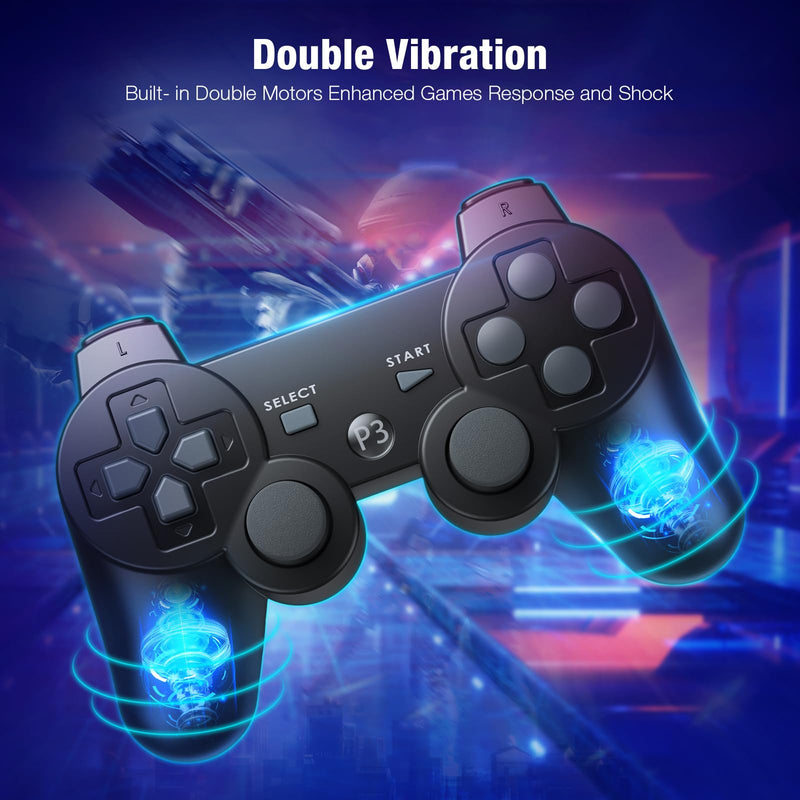 [Australia - AusPower] - Powerextra PS-3 Controller Wireless for Play-Station 3 High Performance Gaming Controller with Upgraded Joystick for Play-Station 3 