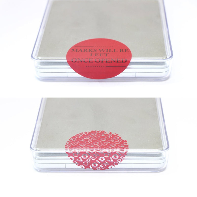 Solitary Walker 100Pcs Tamper Evident Security Labels Diameter 2 inch Rounds Red Complete Transfer Tamper Proof Stickers Safety Torn up Invalid Seals Tape