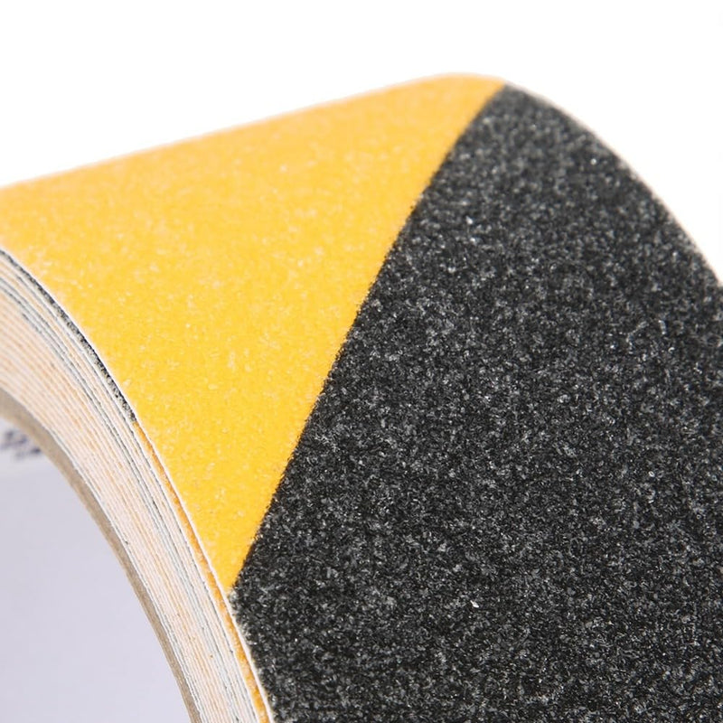 Black Yellow Anti Slip Tape 50mm x 5m - PVC Safety Grip Floor Warning Tape for Industrial Equipment and Stair Ramps Outdoor Use