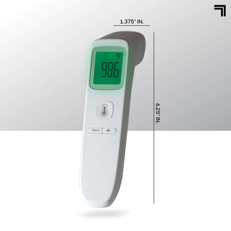 [Australia - AusPower] - SHARPER IMAGE Digital Touchless Smart Forehead Thermometer, High-Precision Infrared Sensors, Stores 35 Readings, Touch-Free Temp Scans, Battery Powered, Built-in LED Glow Light 