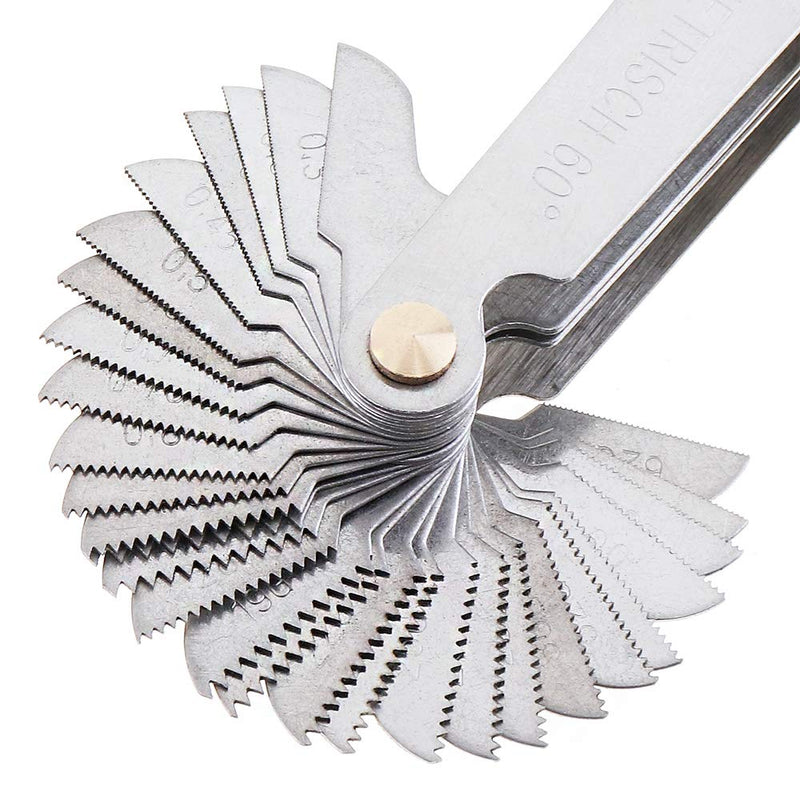 [Australia - AusPower] - ChgImposs 4PCS Metric & Imperial & US Screw Gauge SAE Whitworth 55 Degree & Metric 60 Degree & & US 60 Degree Thread Pitch Gauge for Industrial Measurement 4 